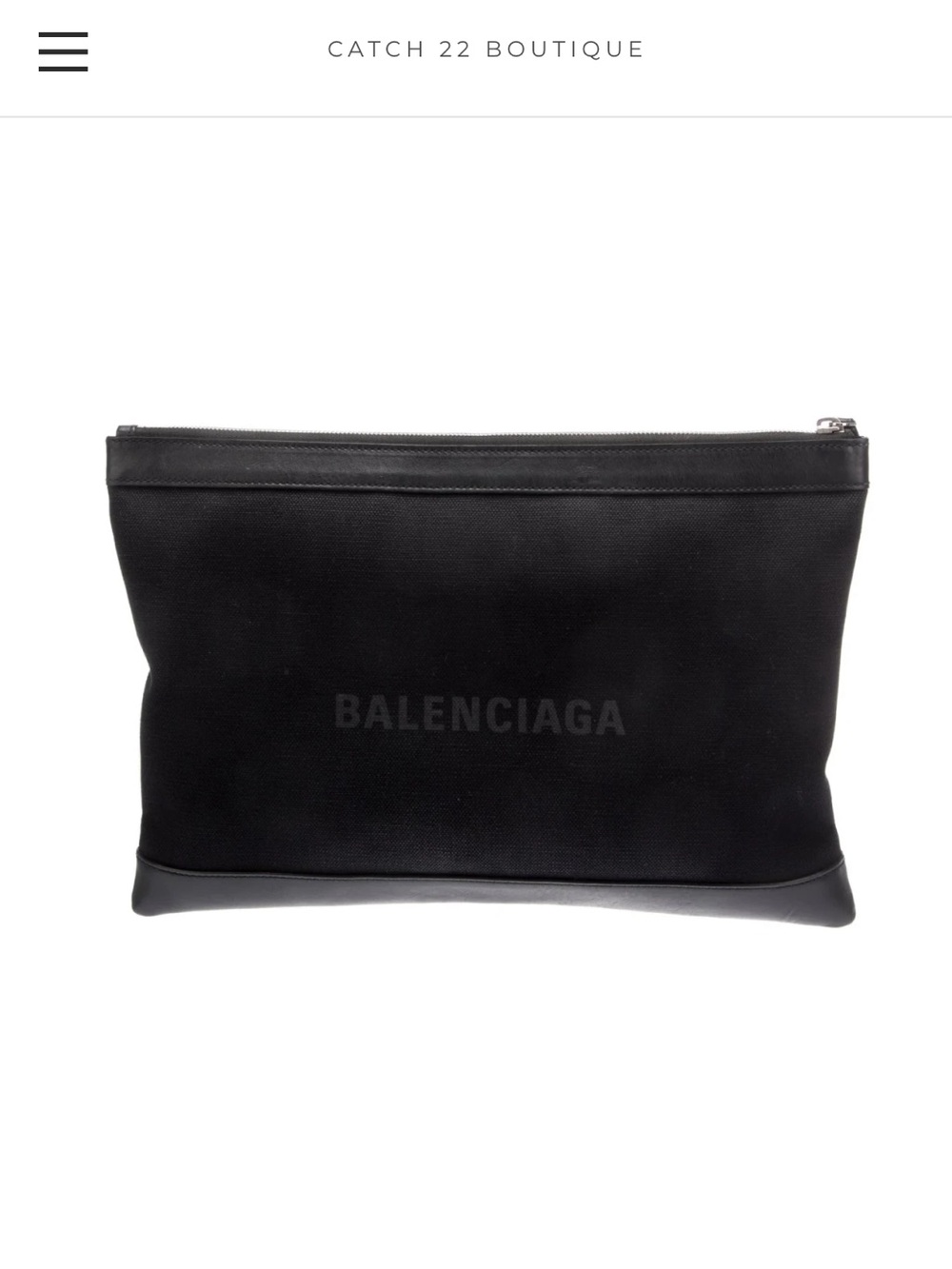 Balenciaga Black Zip Pouch/Clutch